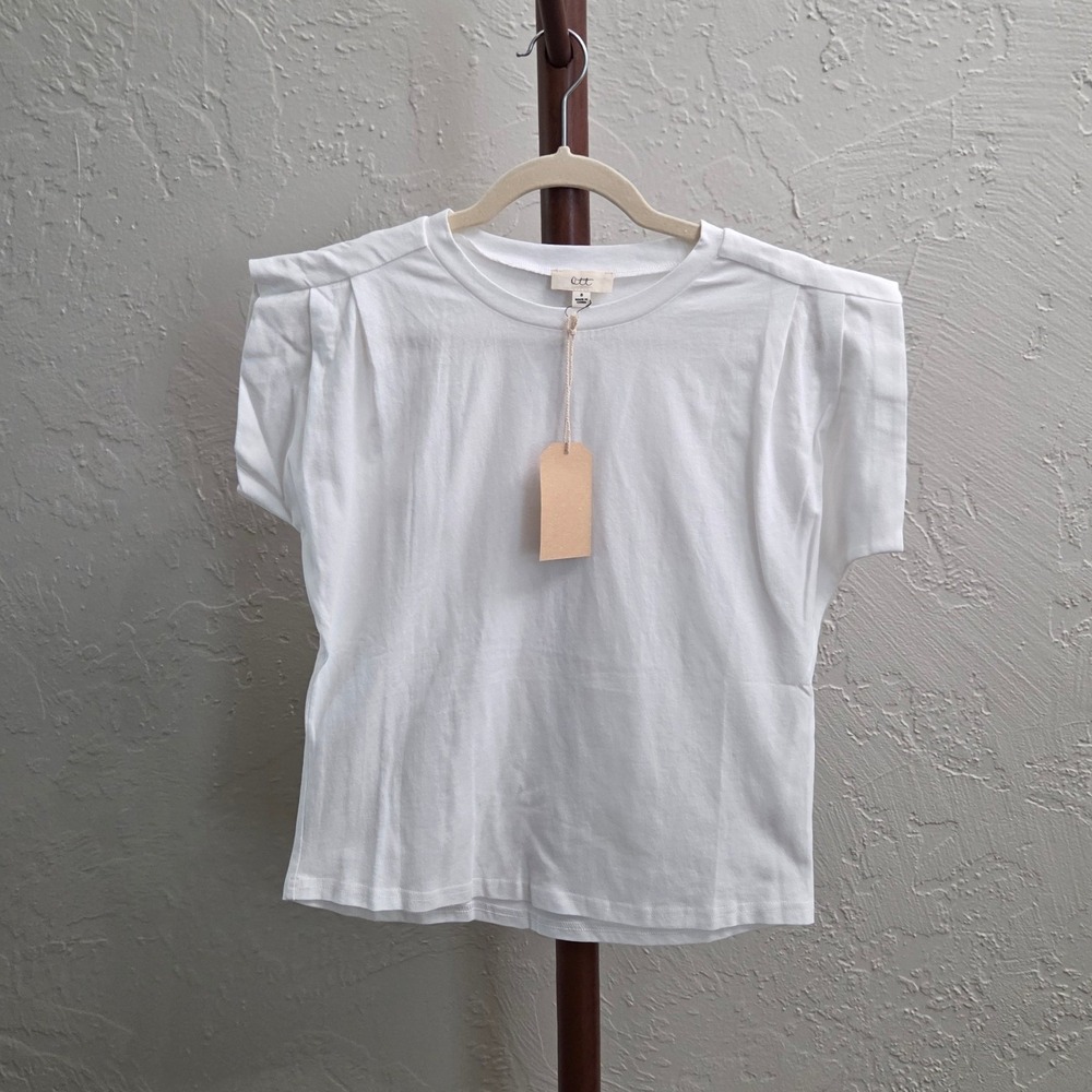 T144. Pleated Shoulder Tee‎